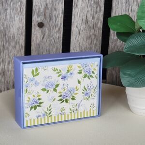 Sheffield Home Blue Floral & Scalloped Stripes Card Set